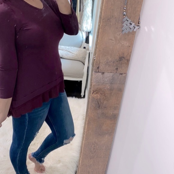 Dolan left coast collection by Anthropologie plum color top size medium - Picture 2 of 7
